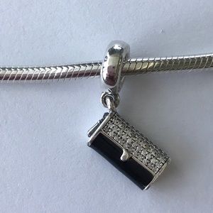 Pandora Clutch Clear & Black Enamel Charm
